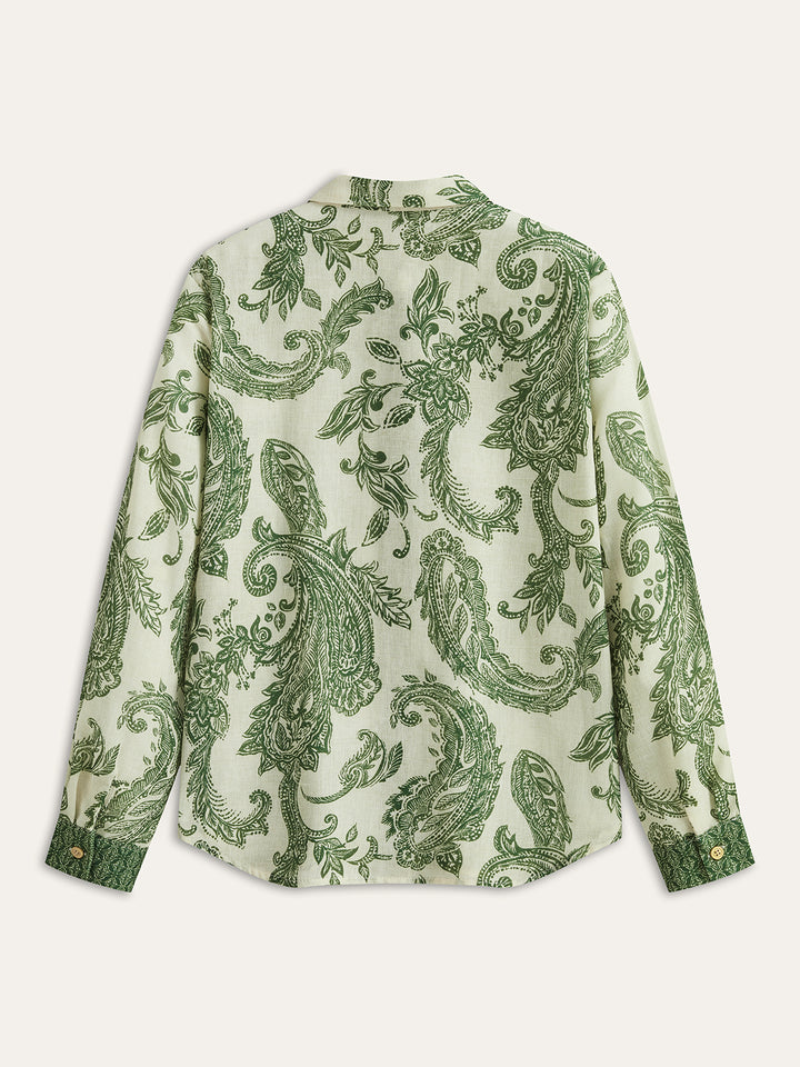 green emerald velvet dress YourTies Olive Green Paisley Silk Shirt Men's Long Sleeve Dress Shirt