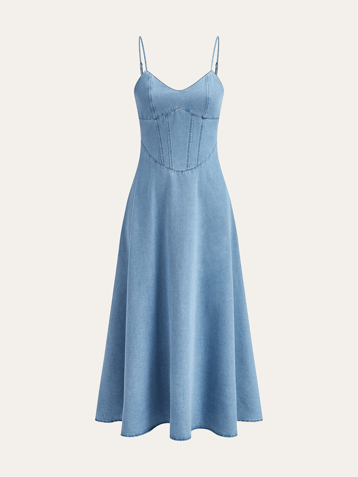 white christmas dresses Dark Indigo Denim Mara Strappy Midi Dress ✿ Organic Cotton
