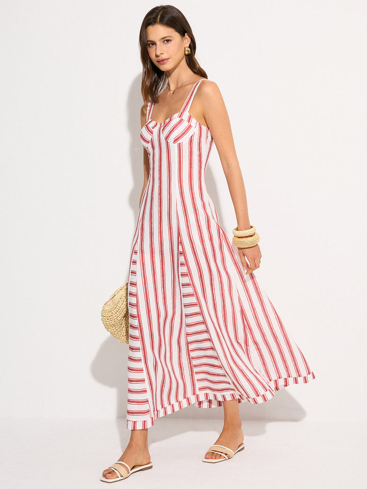red and white striped maxi dress Striped Maxi Dress