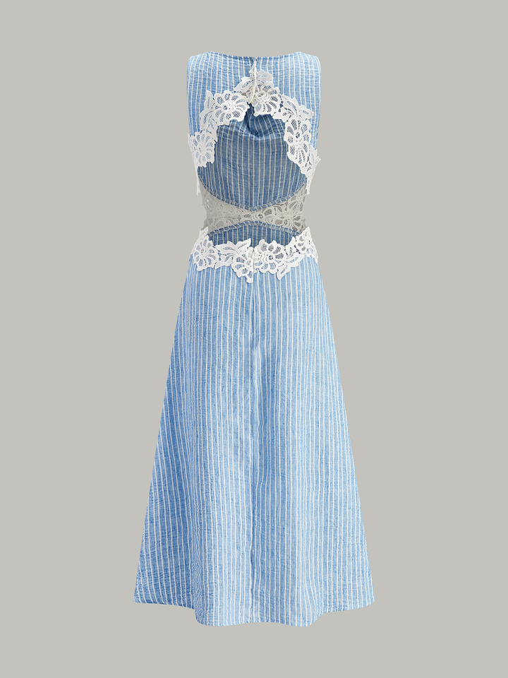 abstract triangle lace midi dress blue abstract triangle lace midi dress