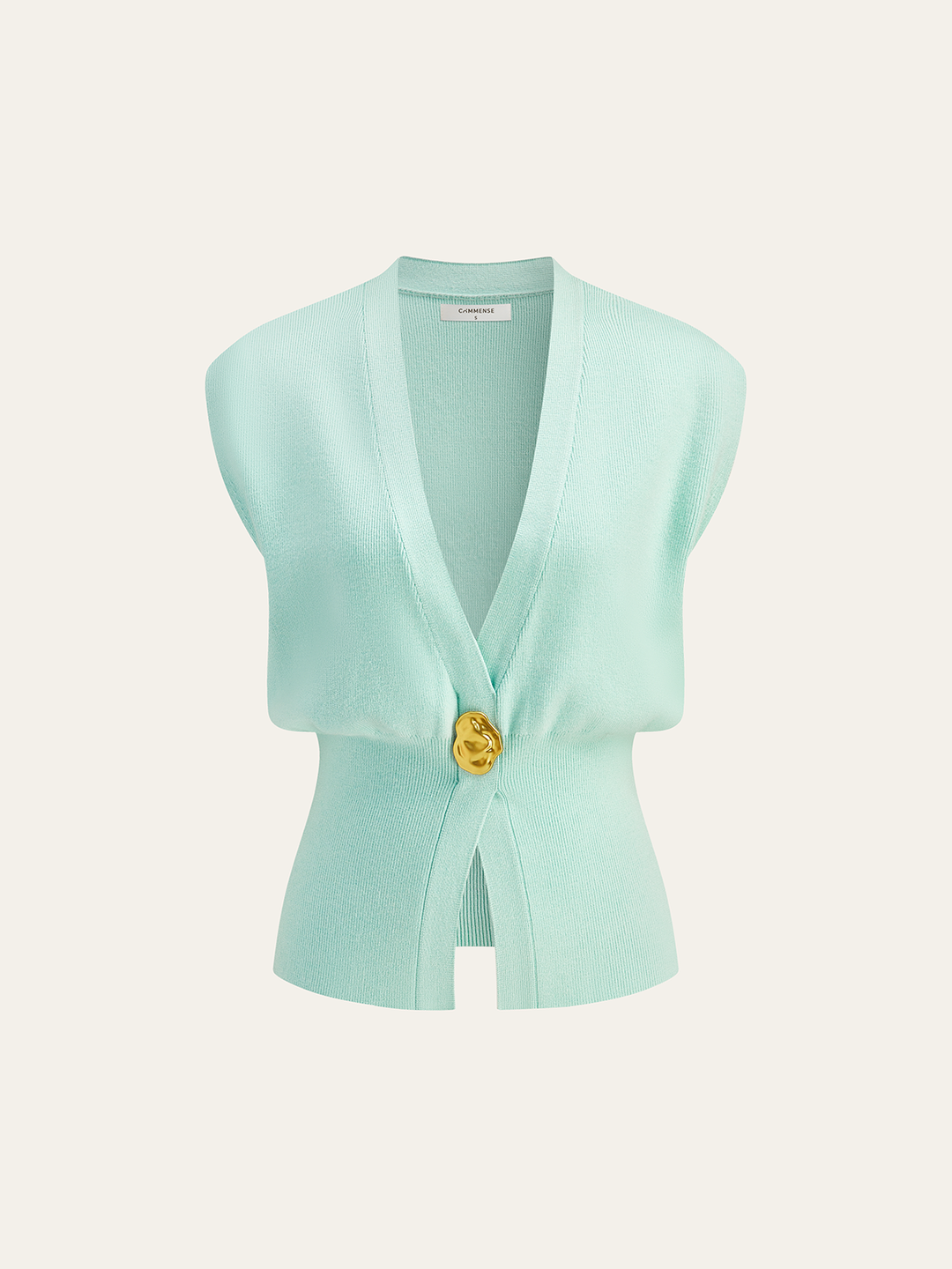 V-Neck Buttoned Detail Sweater Vest – COMMENSE