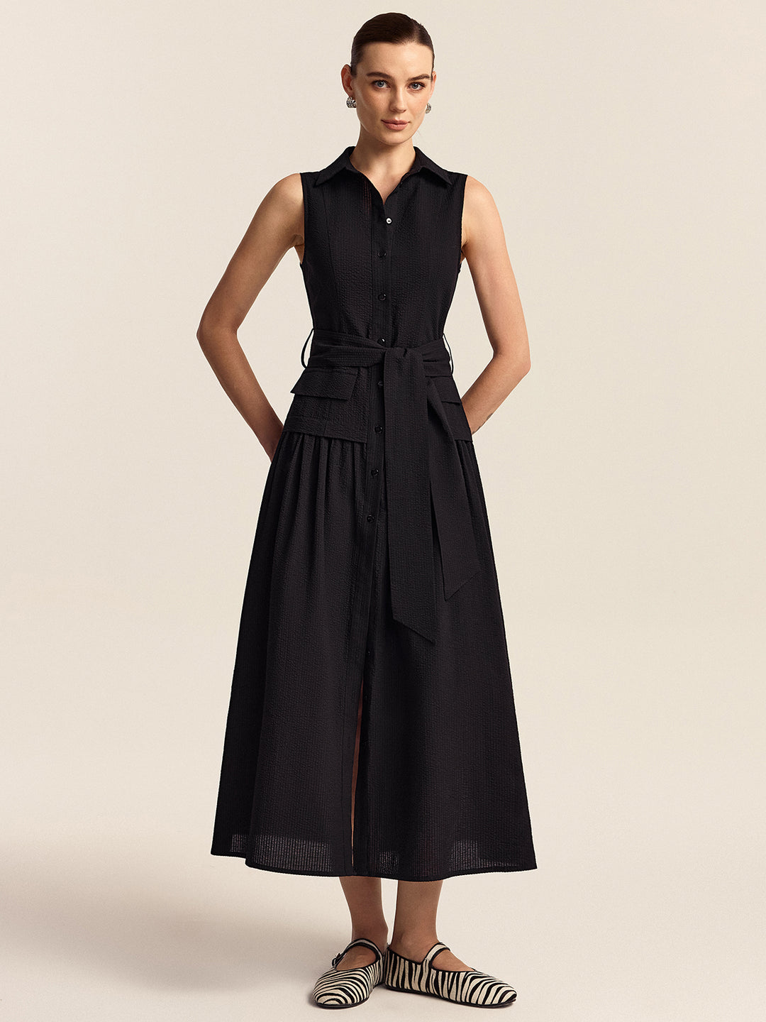 commense black dress Leisure Pockets Long Sleeve Long 8% Elastane Material It's dress season @commense.official #commense