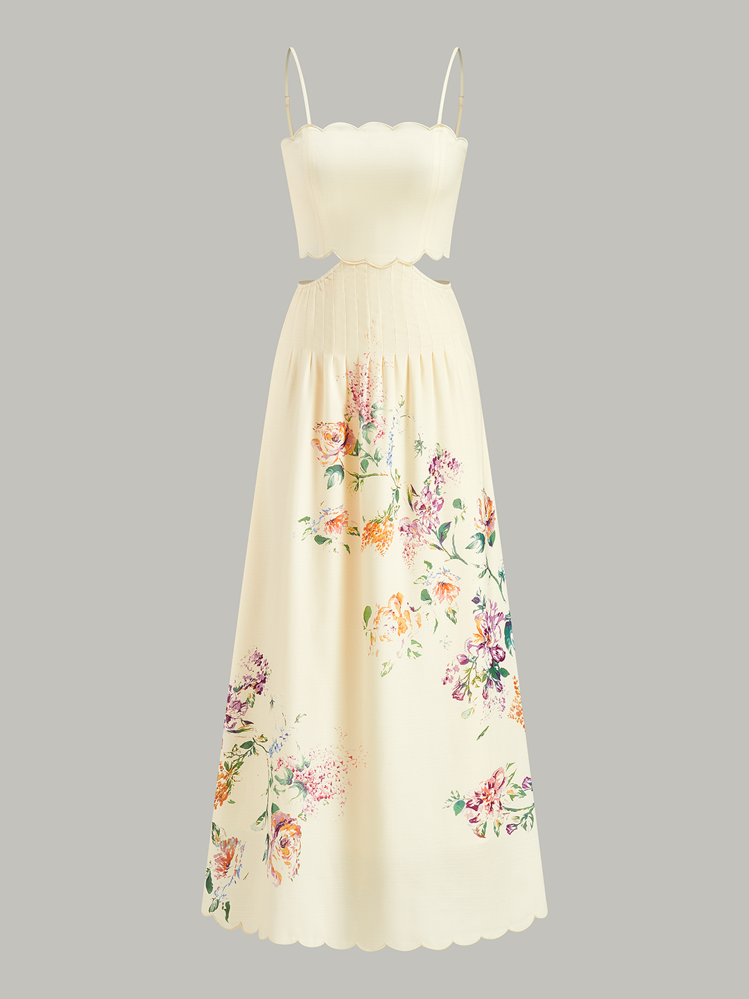 Floral Print Lace-Up Back Sleeveless Dress – COMMENSE