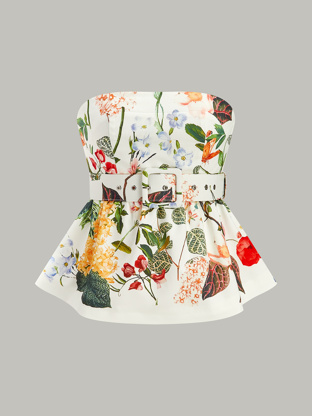 パロマウール　floral-print strapless tank top Paloma Wool Conxita Tube Top - Ecru | Garmentory