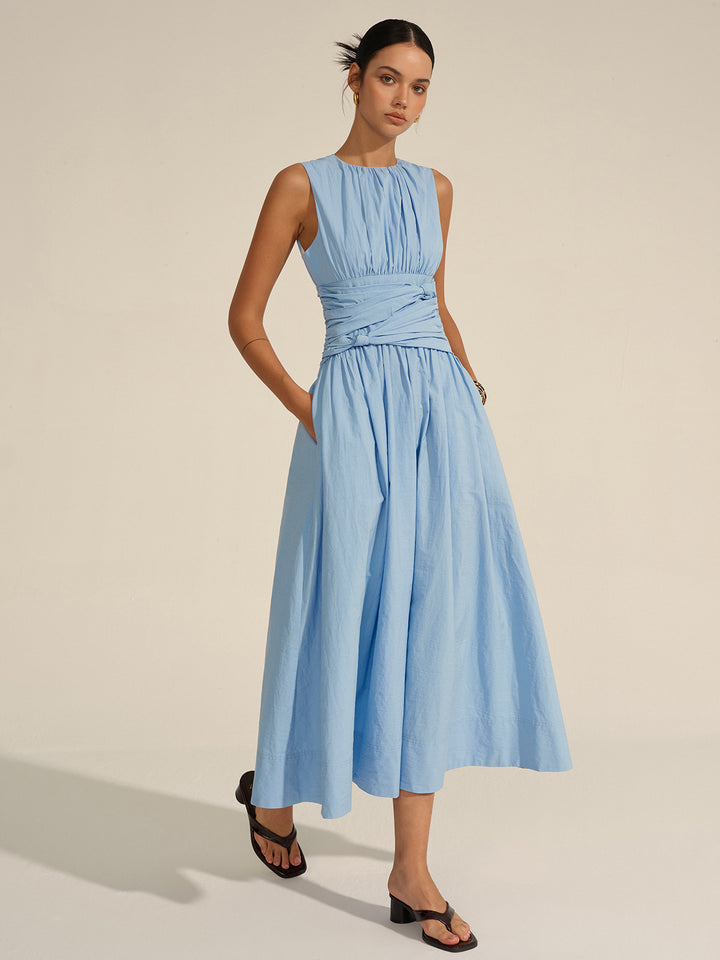 ruched waist maxi dress Ruched waist maxi dress - Blue - S
