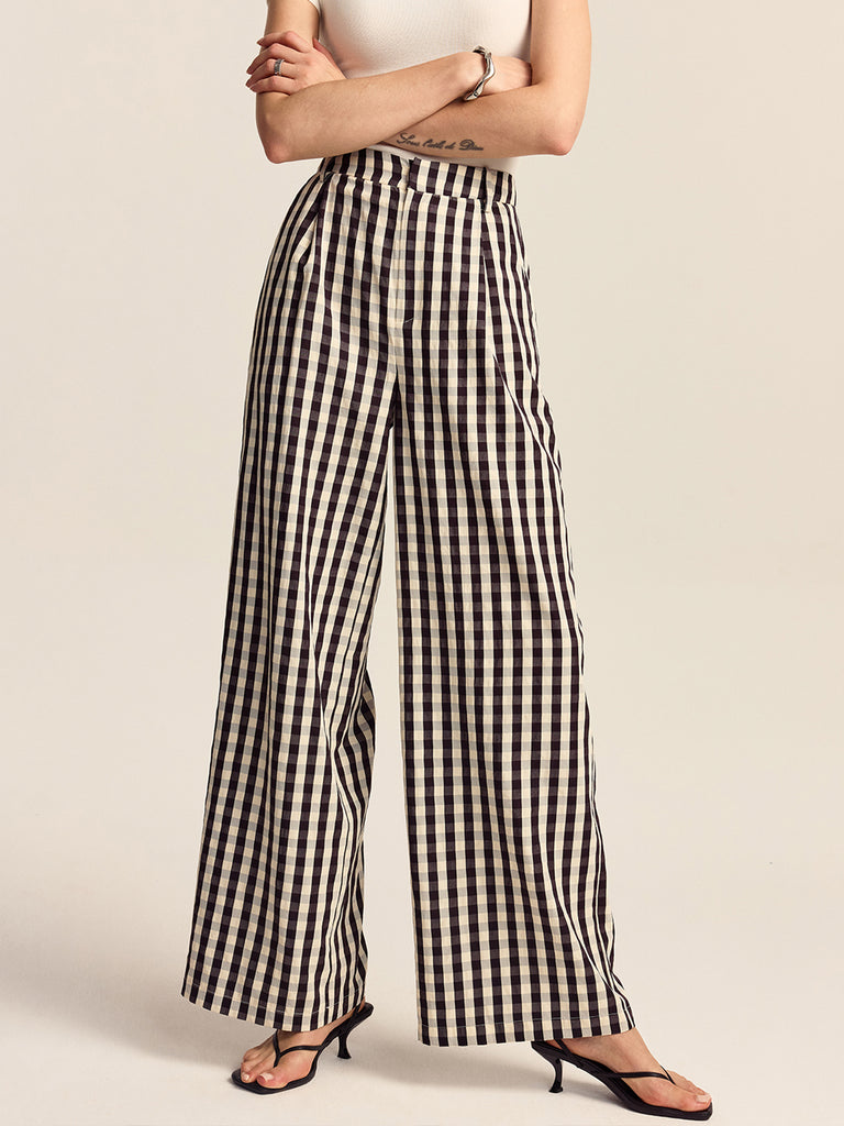 thevirgins gingham zipper pants パンツ WDIRARA Women's Plaid Zip Front Skinny Pants Stretchy Work