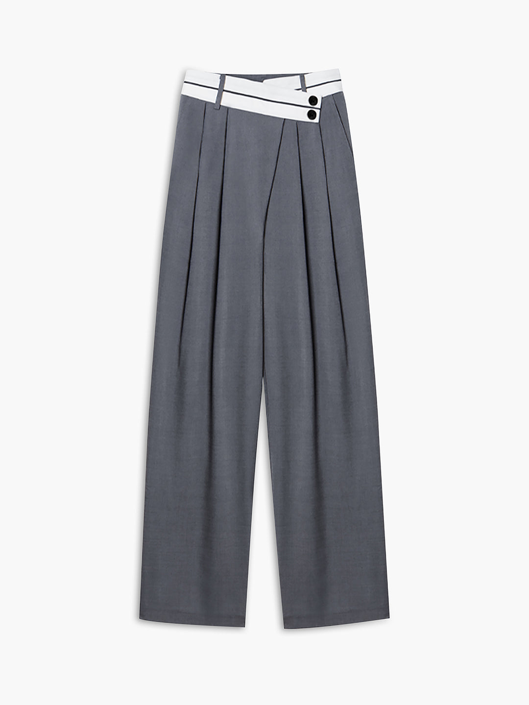 パンツ Asymmetrical waist wide straight slacks 6174kD-1j2L._SY350_QL65_.jpg