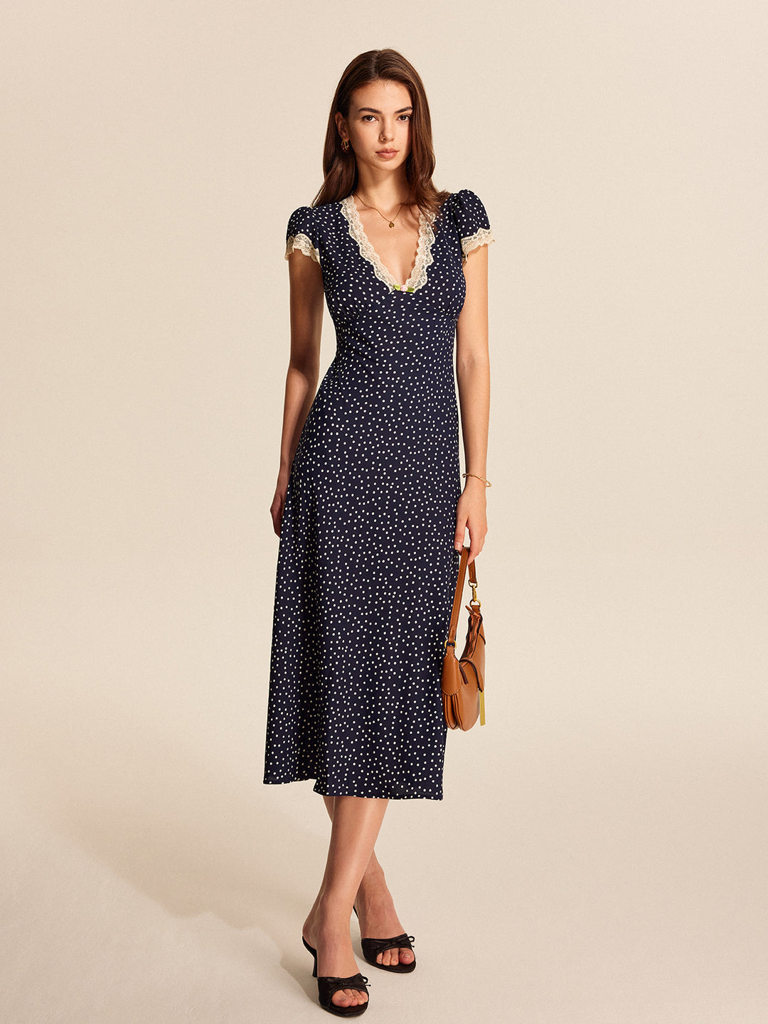 Herlipto Polka-Dot Lace-Trim Dress 正規品 Herlipto Polka-Dot Lace-Trim Dress 正規品｜Yahoo!フリマ（旧