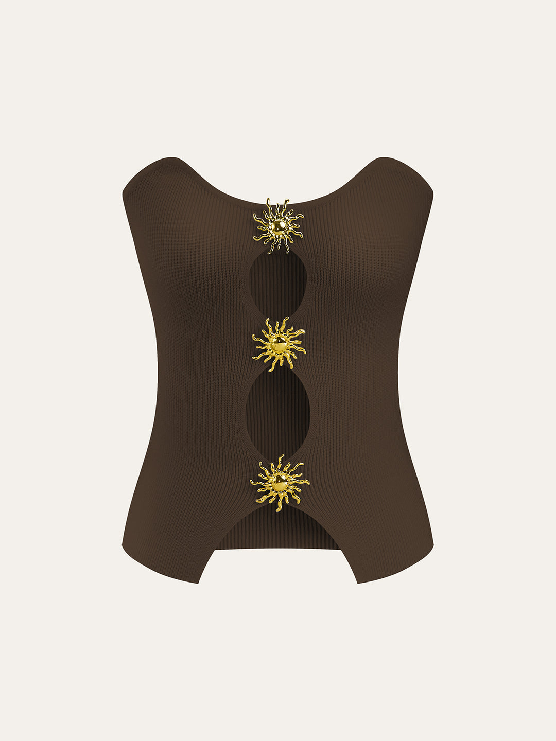 Metal Cut-Out Knit Sweater Vest – COMMENSE