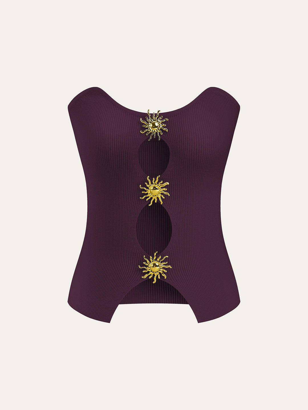 Metal Cut-Out Knit Sweater Vest – COMMENSE