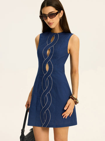 Maribel Contrast Stitch Mini Dress