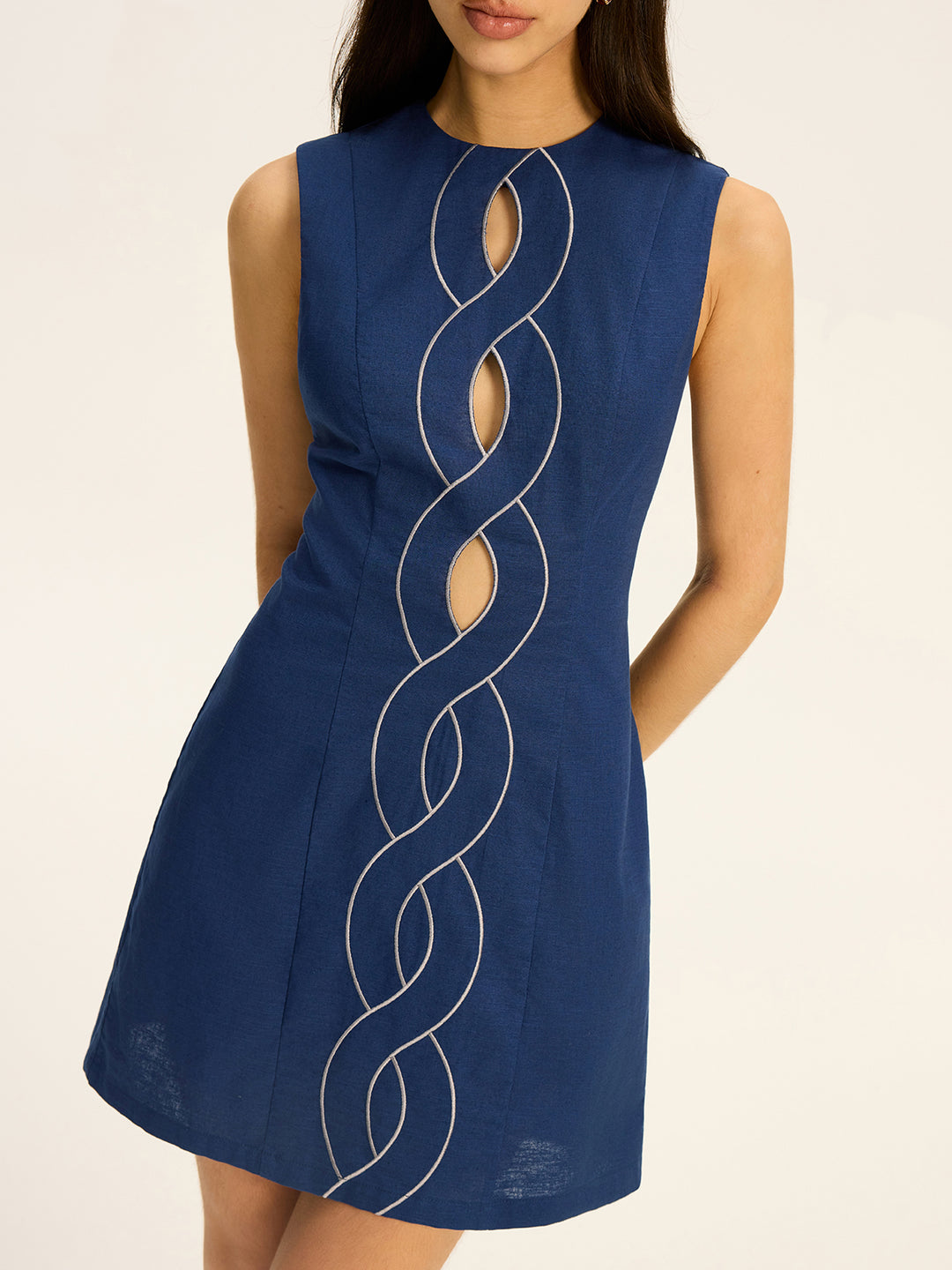 simple contrast dress design womens long sleeve dress contrast color neckline