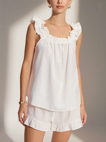 Pure Color Loose Casual Romper Shorts