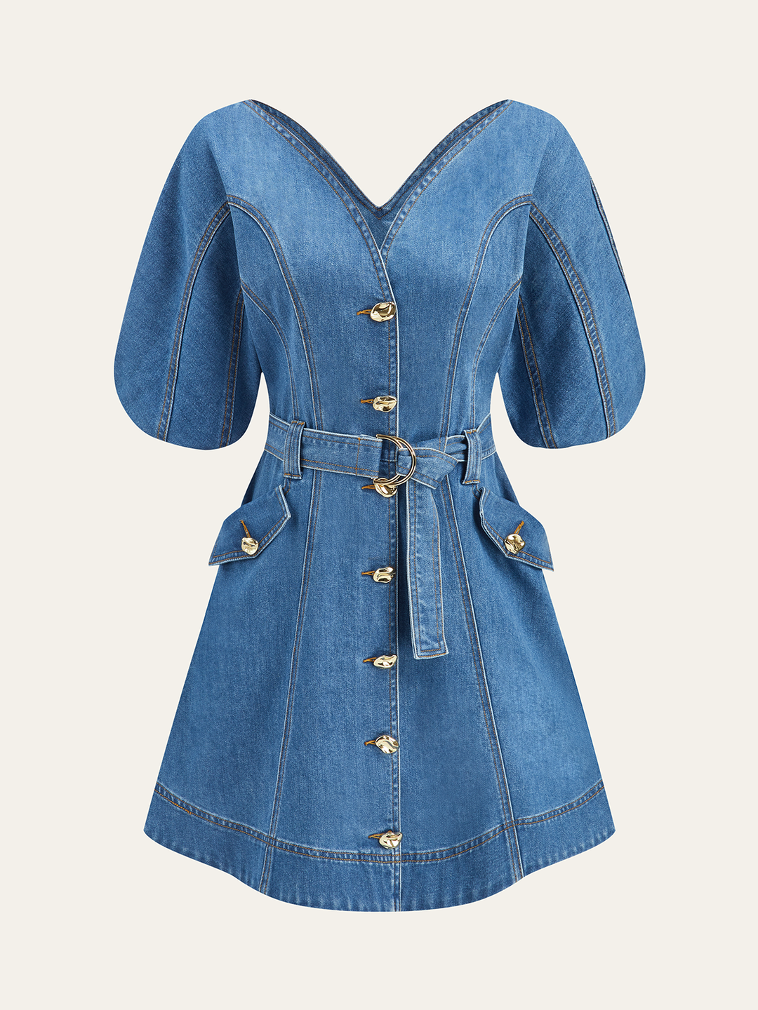 co belted denim dress CO Collection