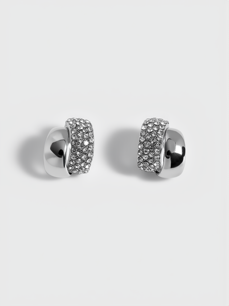 Pave Crystal Stud Earrings – COMMENSE