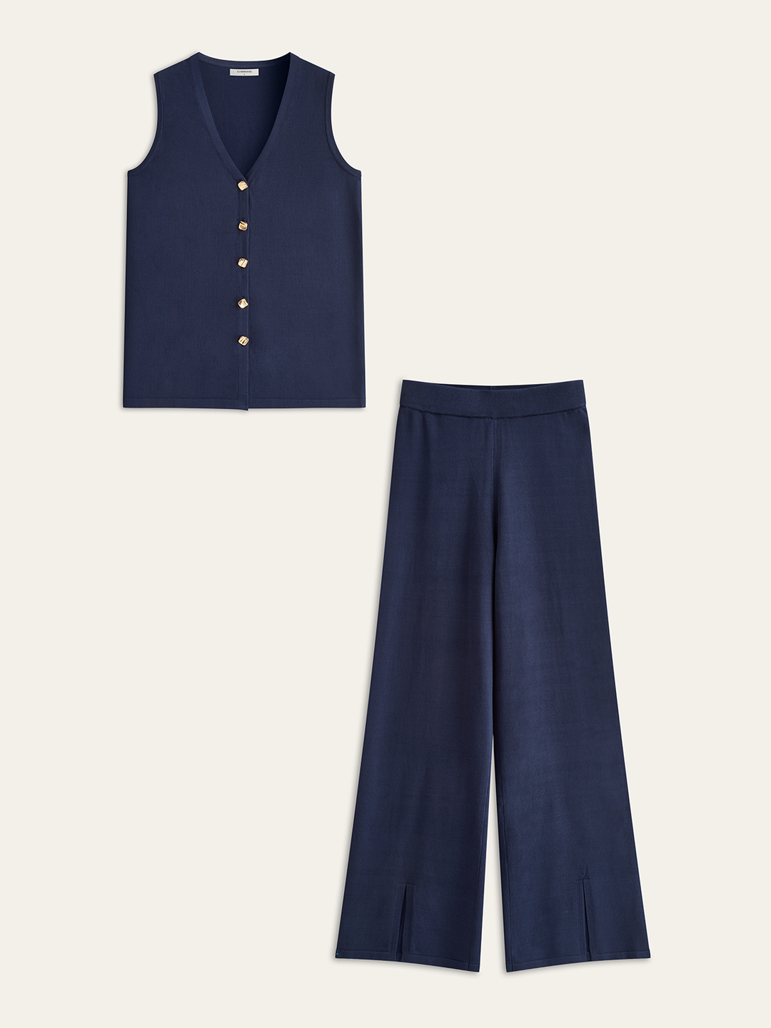 THETOE CHÂTELET KNIT VEST & PANTS セール Knit Vest Pants Set, Black - New Arrivals - The Blue Door