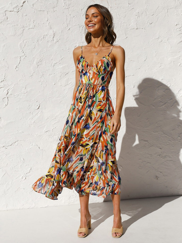 knee length dresses for ladies RAINBOW LOVE MIDI DRESS – Velvet Daisy Boutique main image 1