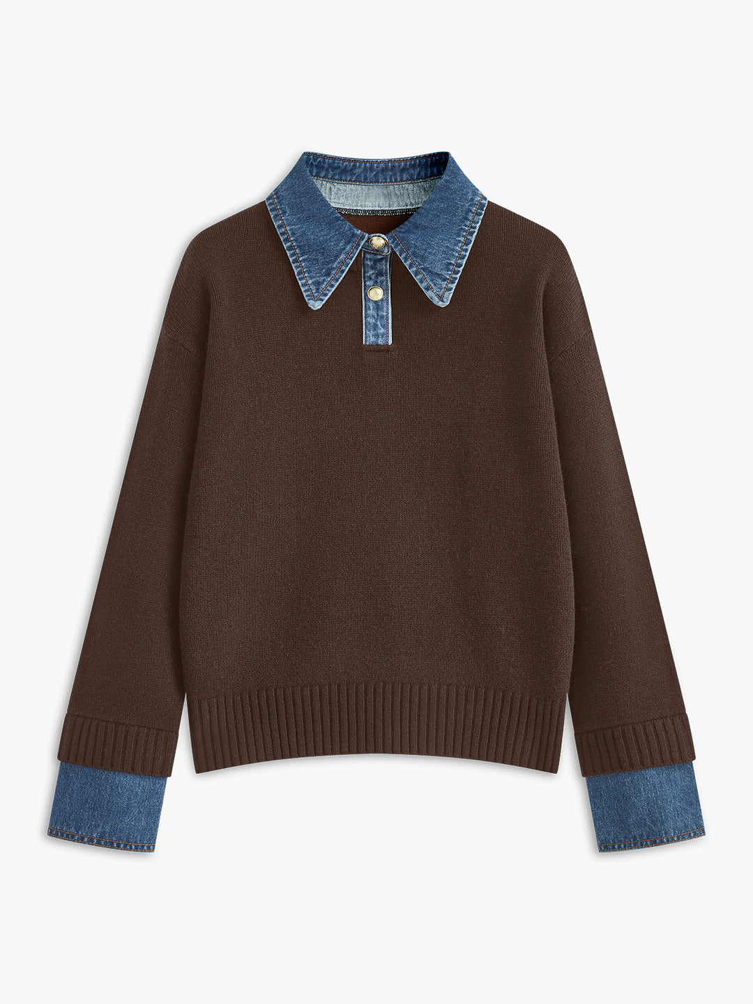 2 in 1 Panel Lapel Sweater | COMMENSE