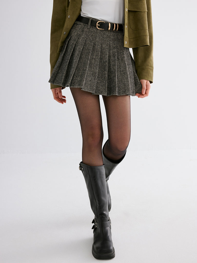 Pleated Tweed Skirt | COMMENSE