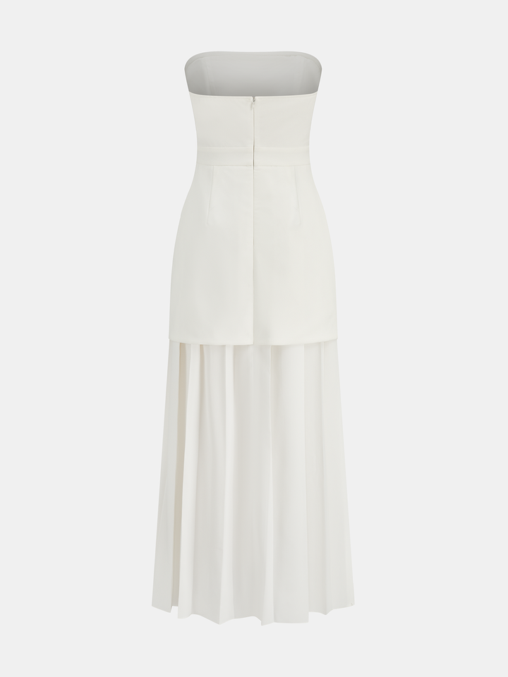 strapless open back dress ASHLEYlauren 4820 – Mikado One-Shoulder Midi with Oversized Bow