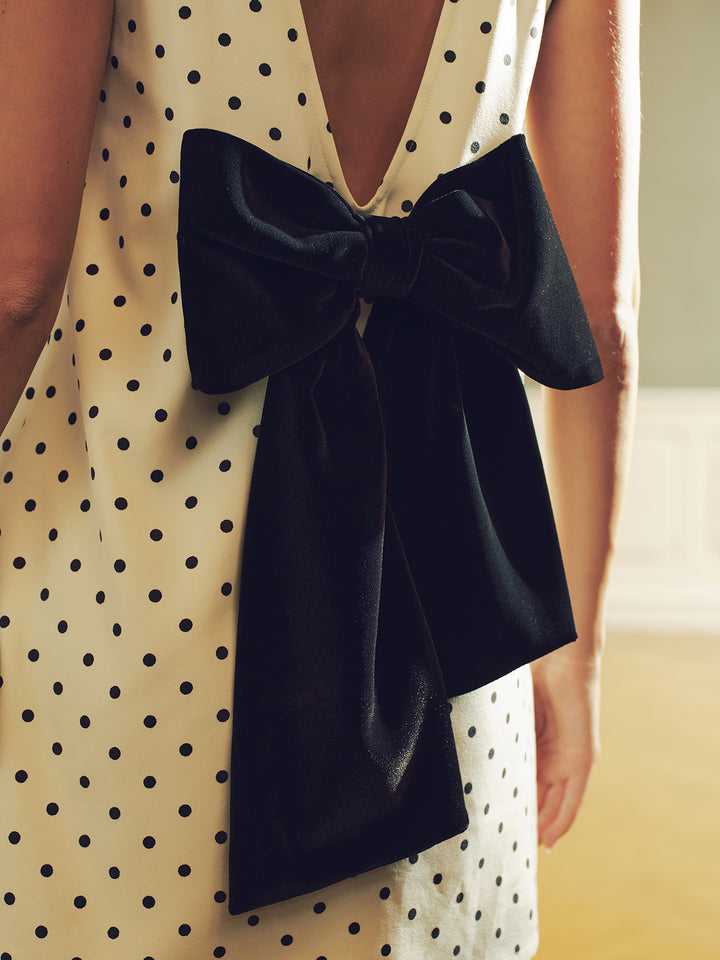 knee length dresses for ladies Blakely Bow Back Mini Dress with Train 2X main image 1