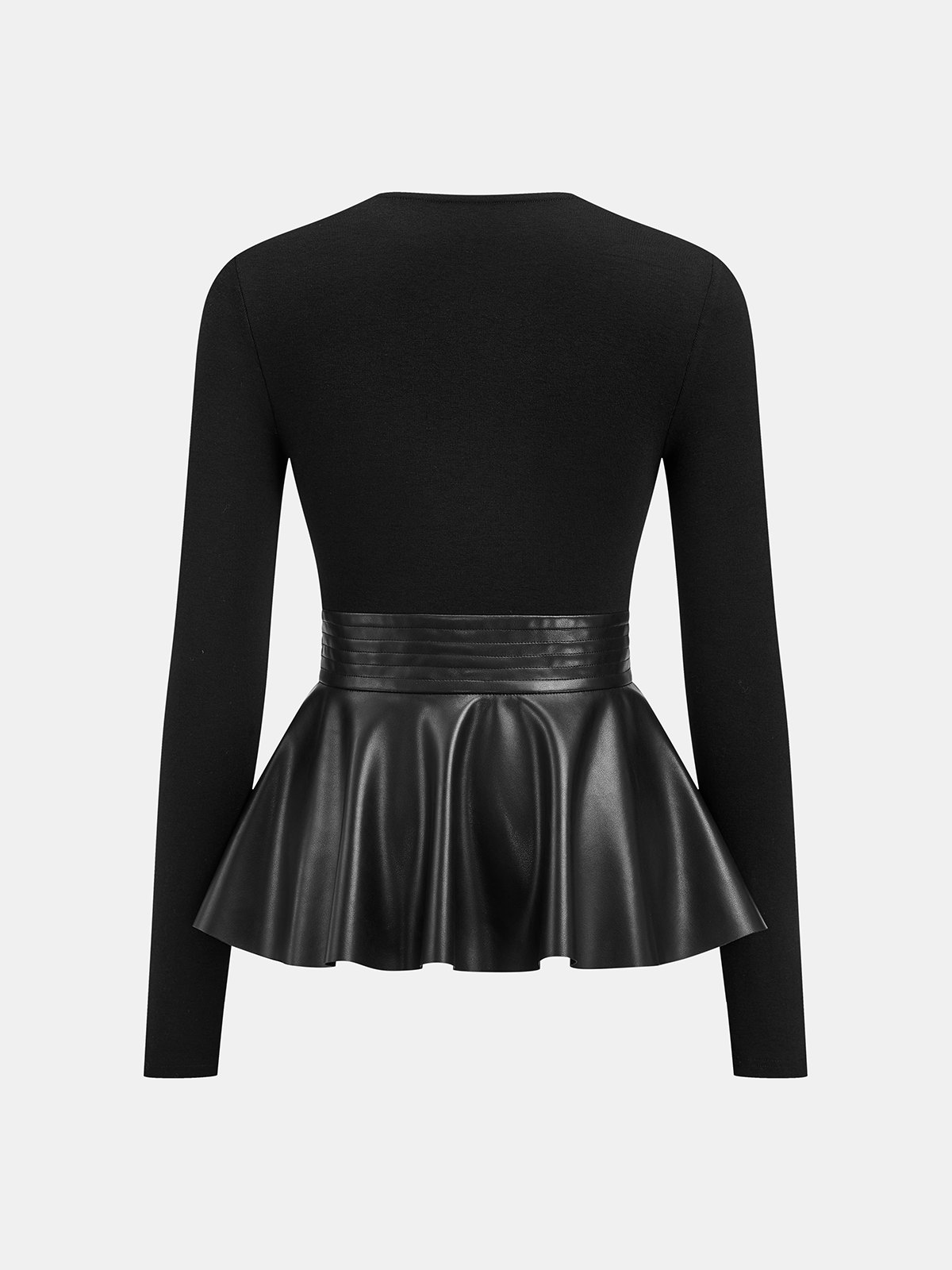 black faux leather peplum dress Ella Moss Girls Faux Leather Peplum Black Dress Sz 12