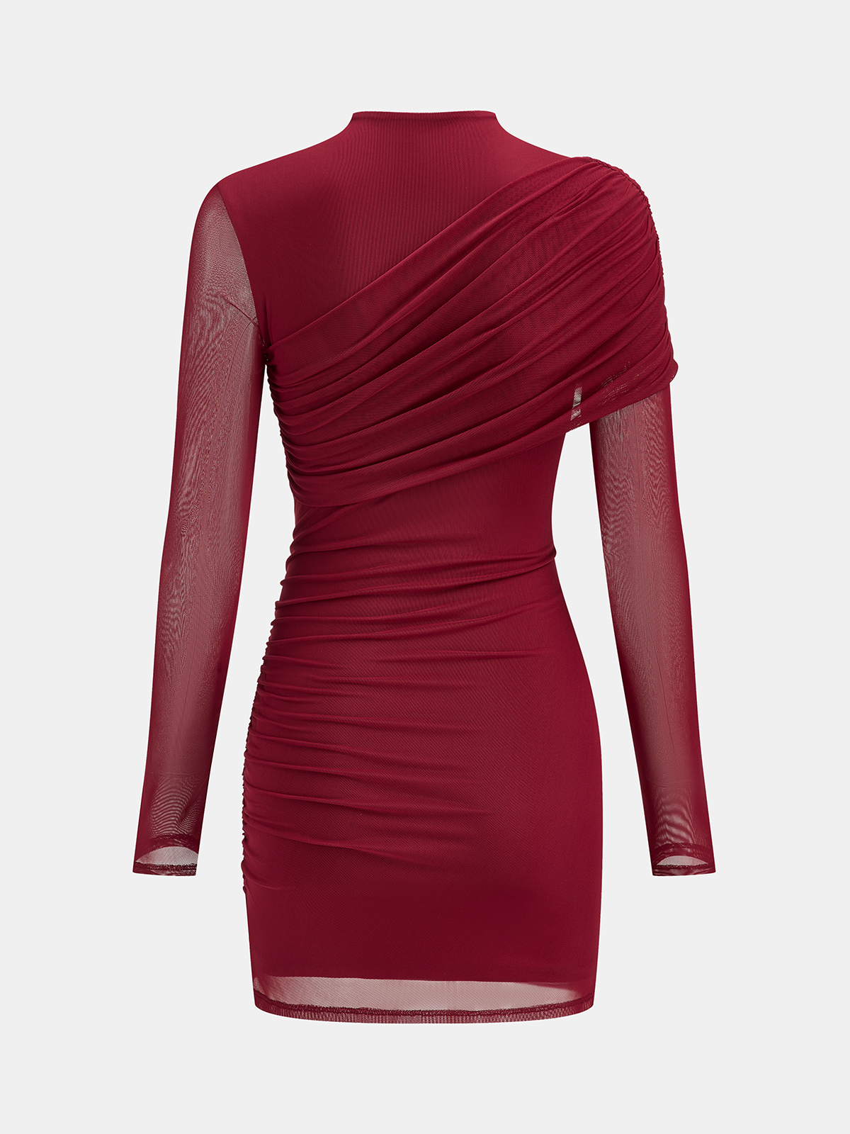 Semi-Sheer Mesh Ruched Mini Dress | COMMENSE Semi-Sheer Mesh Ruched Mini Dress | COMMENSE