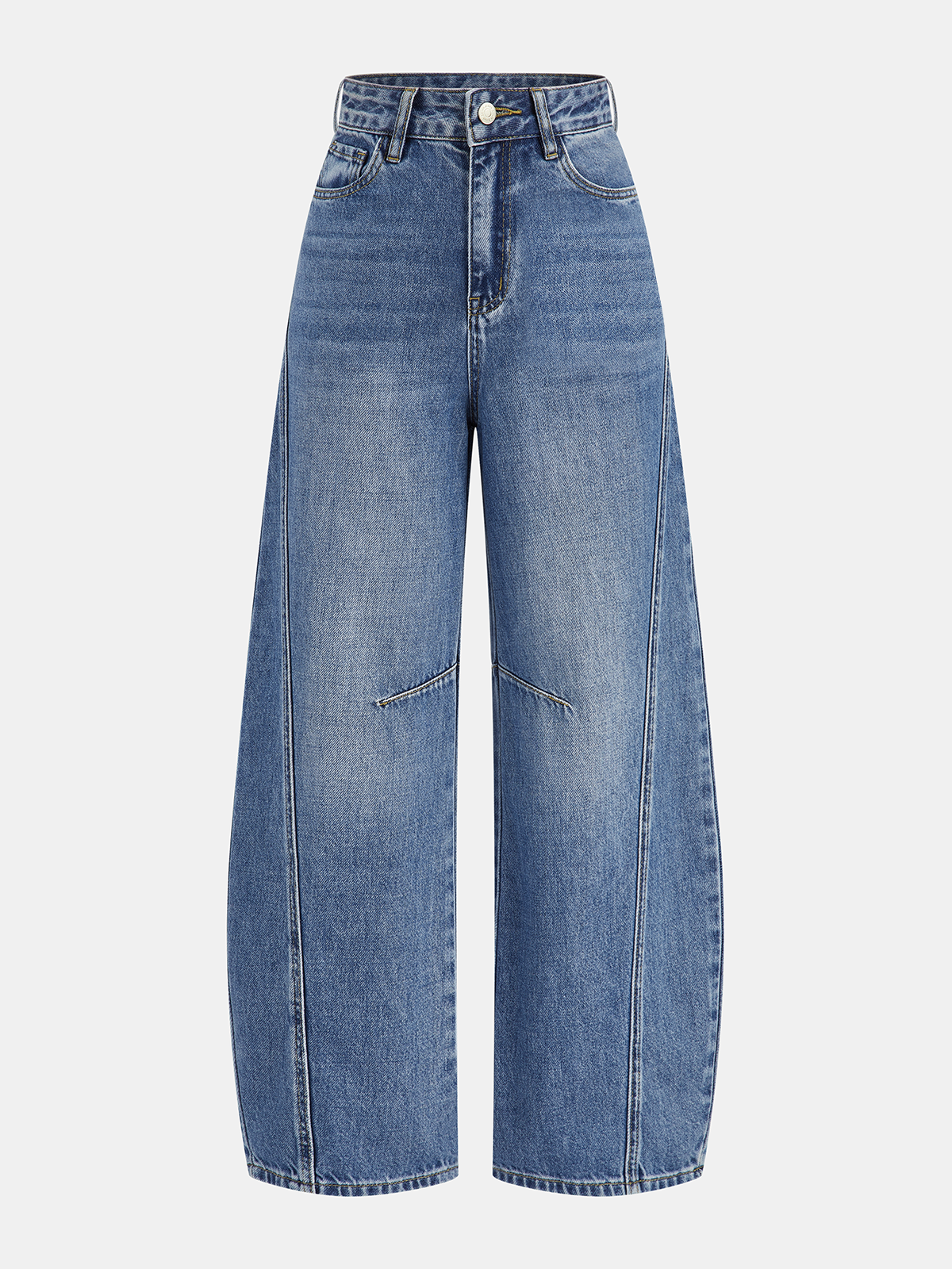 COMMENSE Denim Curved-Leg Jeans
