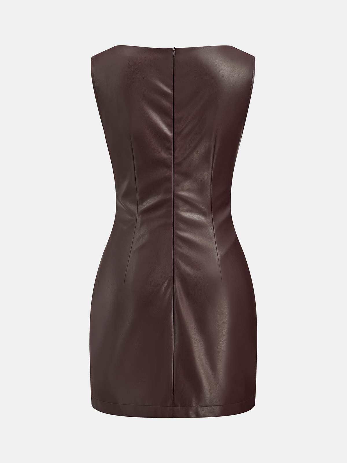 Faux Leather Waist Ruched Dress | COMMENSE Faux Leather Waist Ruched Dress | COMMENSE