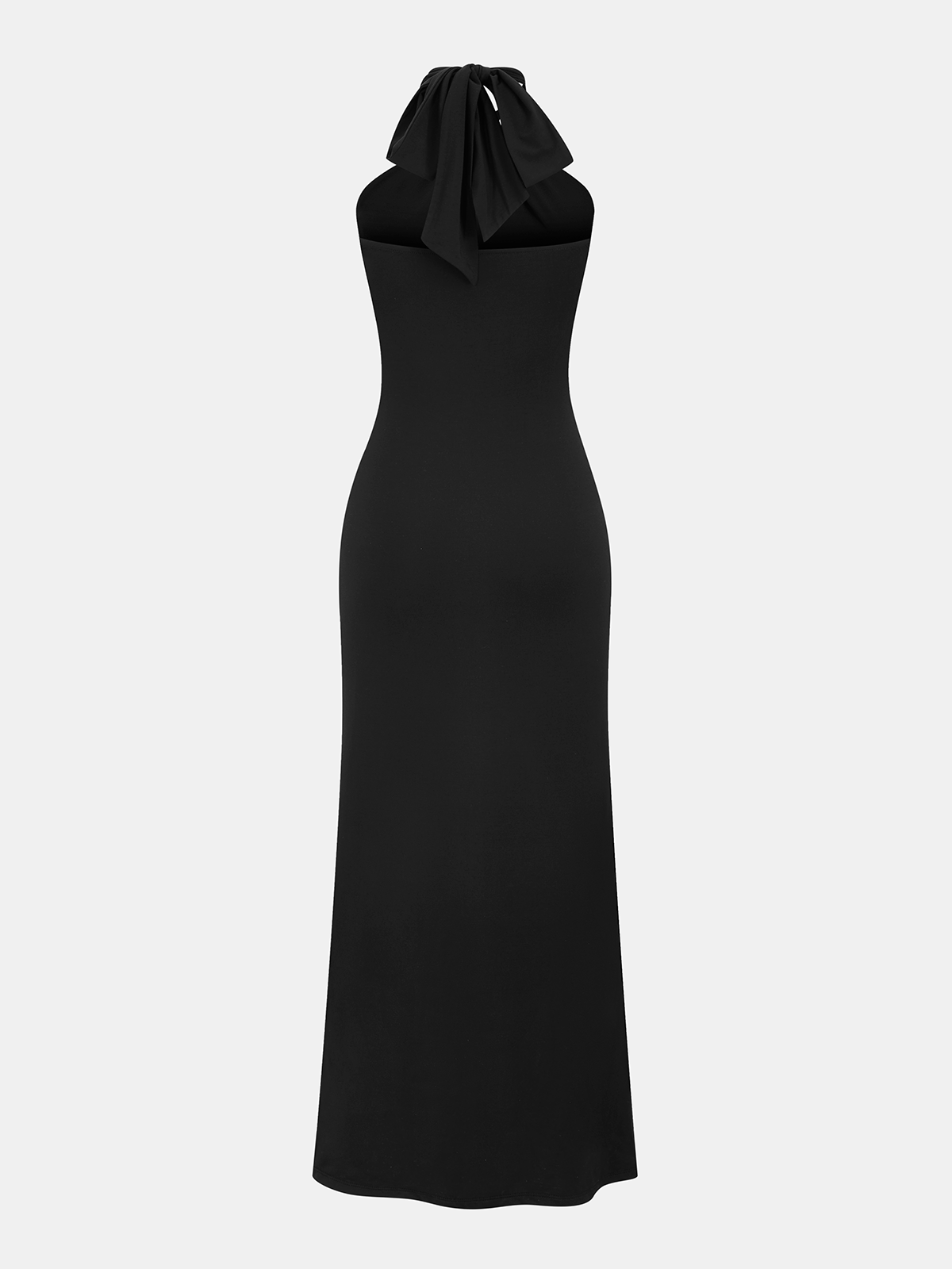 Halter Neck Twisted Ruched Slit Maxi Dress | COMMENSE Halter Neck Twisted Ruched Slit Maxi Dress | COMMENSE