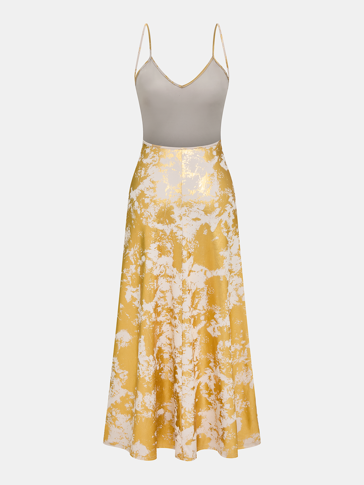vince camuto women's metallic-print v-neck maxi dress Vince Camuto Women Gold V-Neck Metallic Pullover Dress Plus Size 1X