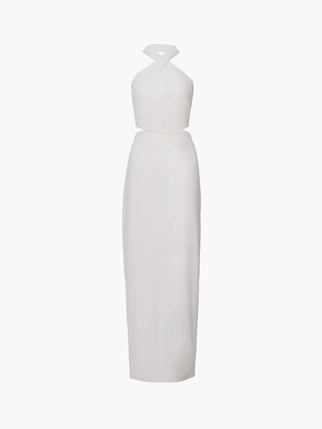 chinese dress ladies Criss Cross Neckline Halter Hollow Out Long Double Split Pleated Dress –  Onassis Krown main image 0
