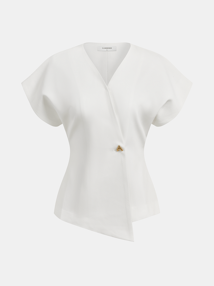 humoresqueユーモレスクV-neck over blouse　white humoresque | ユーモレスク