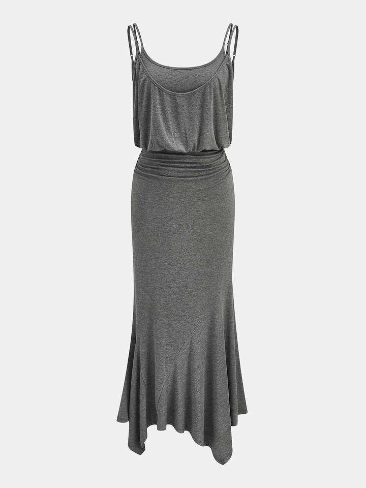 asymmetrical cami dress Tara Asymmetrical Cami Dress Grey Suede