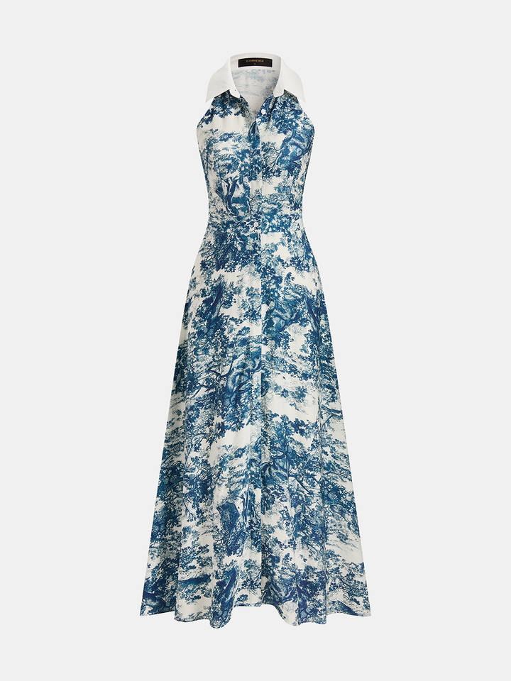 women's classic charm toile maxi dress Women's Classic Charm Toile Maxi Dress