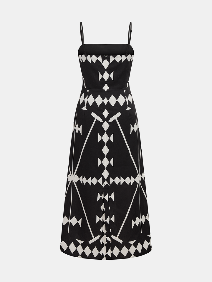black and white geometric dress print cami maxi - truefit:root:lex-long-sleeve-mini-dress-black perfectly crafted to elevate Chic Black Lace Dress Size:US 11 / EU 44