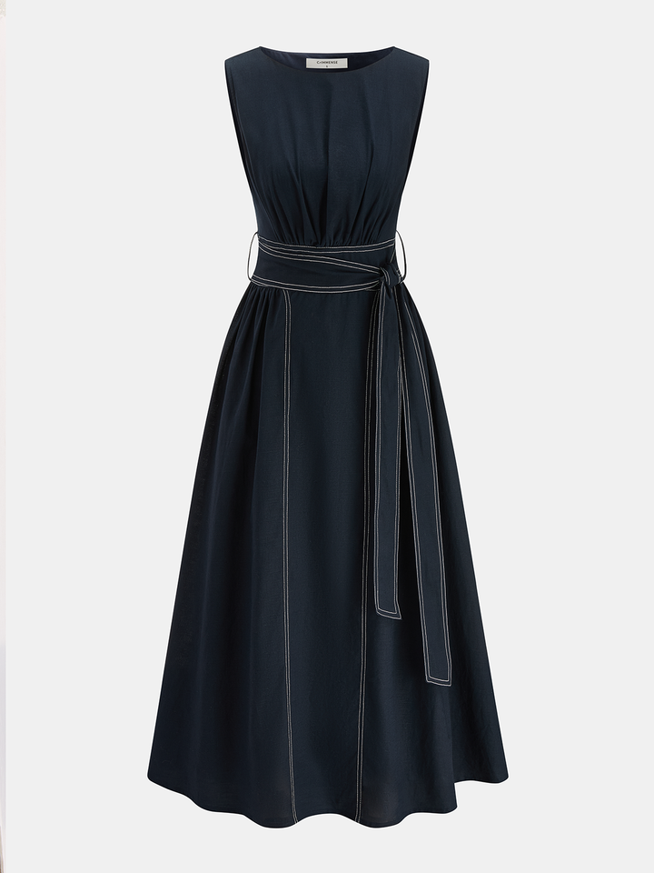 Robe mi-longue côtelée crème à lanière et épaule dénudée Robe mi-longue côtelée crème à lanière et épaule dénudée