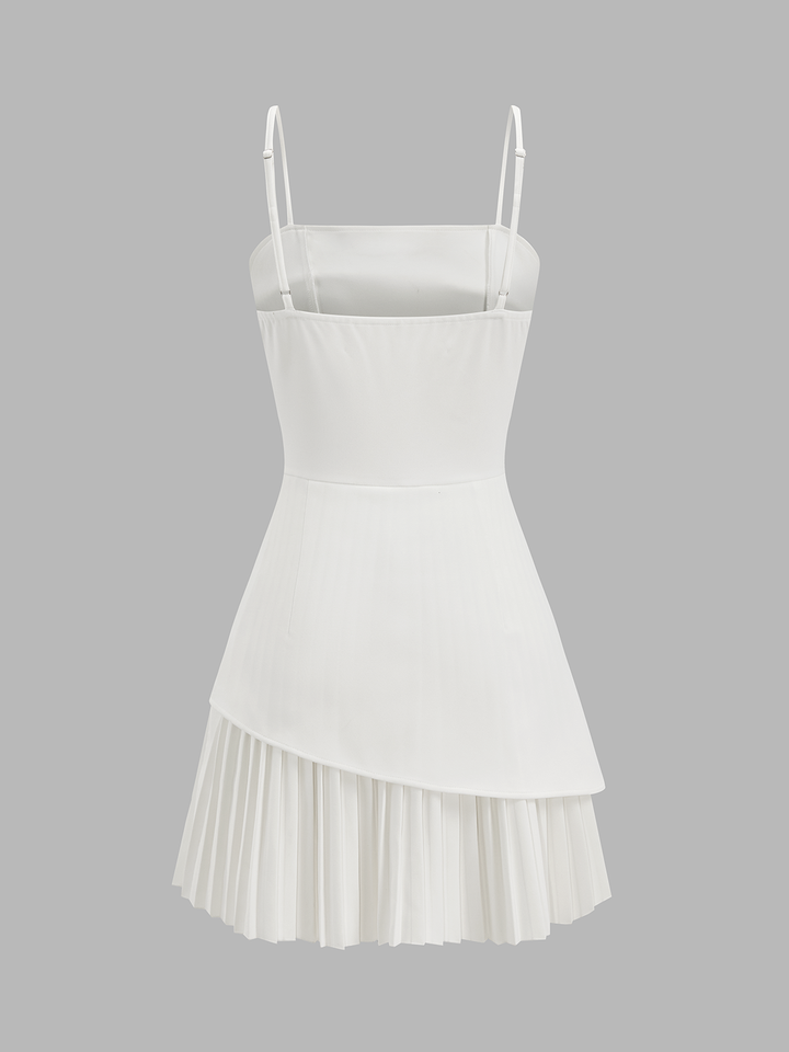 dion lee ellipse pleat mini dress Pleated Hem Asymmetrical Cami Mini Dress