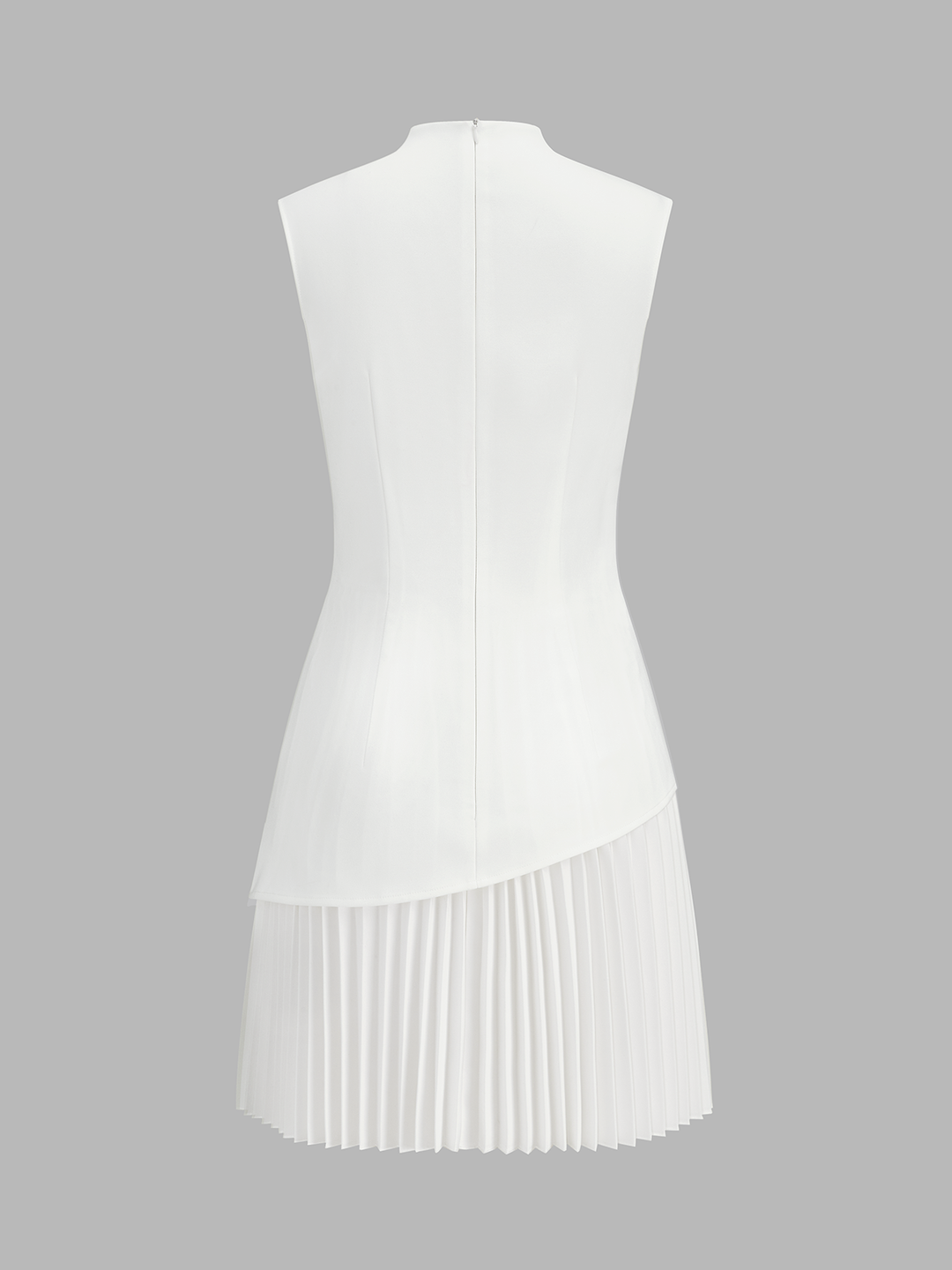 Commense ノースリーブ プリーツミニドレス 海外ブランド Sleeveless Asymmetrical Pleated Mini Dress | COMMENSE