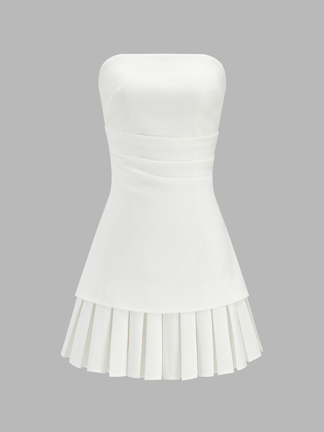 Strapless Anti-slip Pleated Mini Dress | COMMENSE