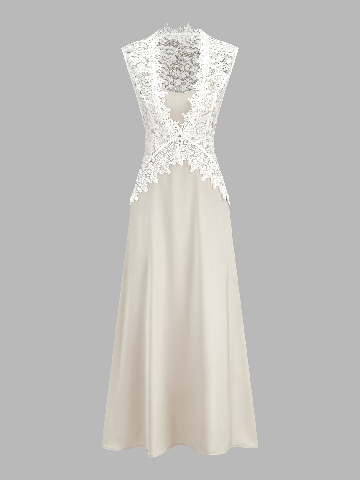Satin Cami Dress & Lace Vest Two-Piece Set | COMMENSE Satin Cami Dress & Lace Vest Two-Piece Set | COMMENSE
