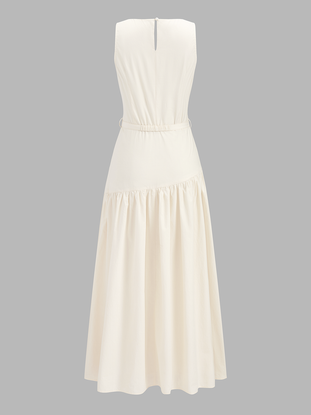 Sleeveless Belted Square Neck Maxi Dress | COMMENSE