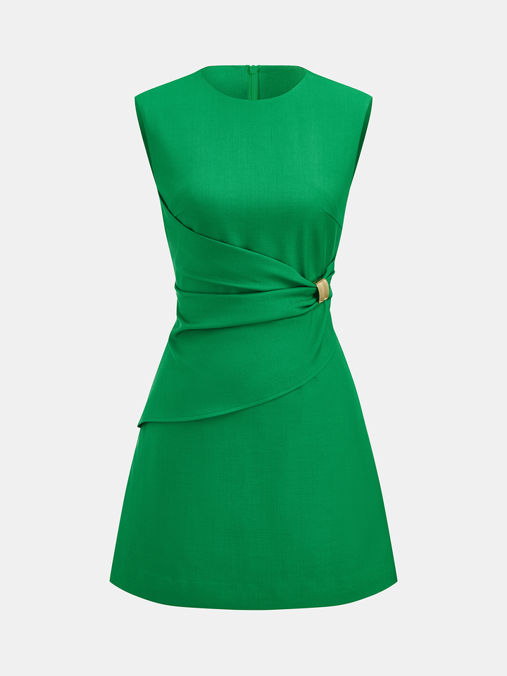 commense green dress Lady Black Tie - Panama Maxi Dress - Kelly Green - Pleated Dress With Side Cut Out main image 0