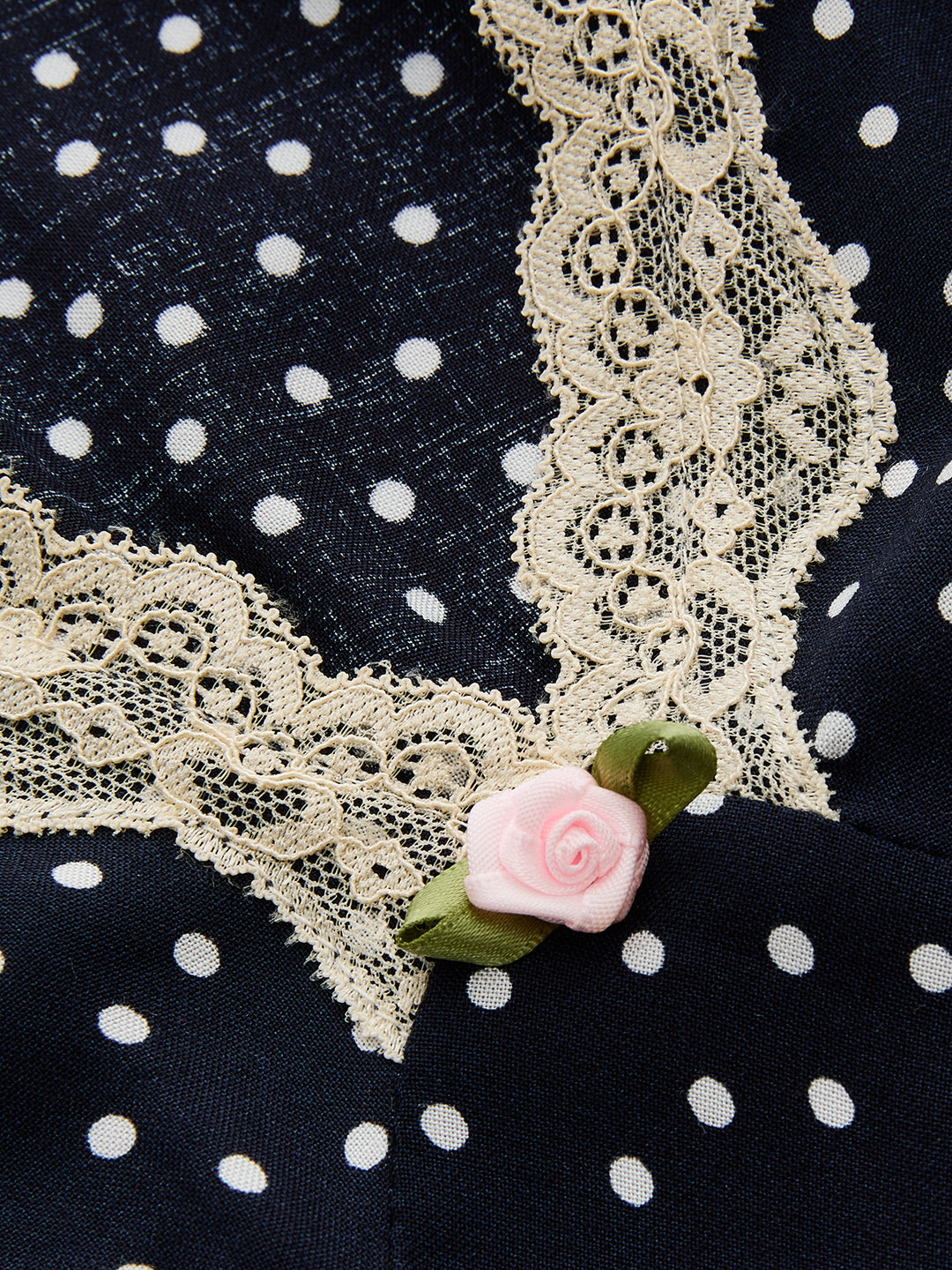 Polka Dot Lace-Trim Dress | COMMENSE