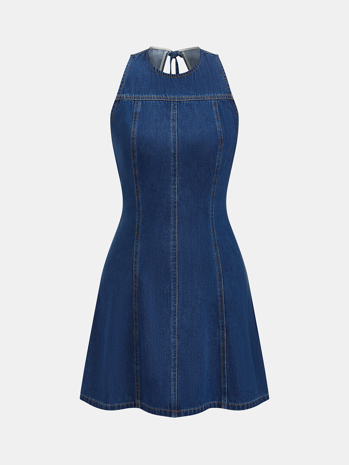 Backless Sleeveless Denim Mini Dress