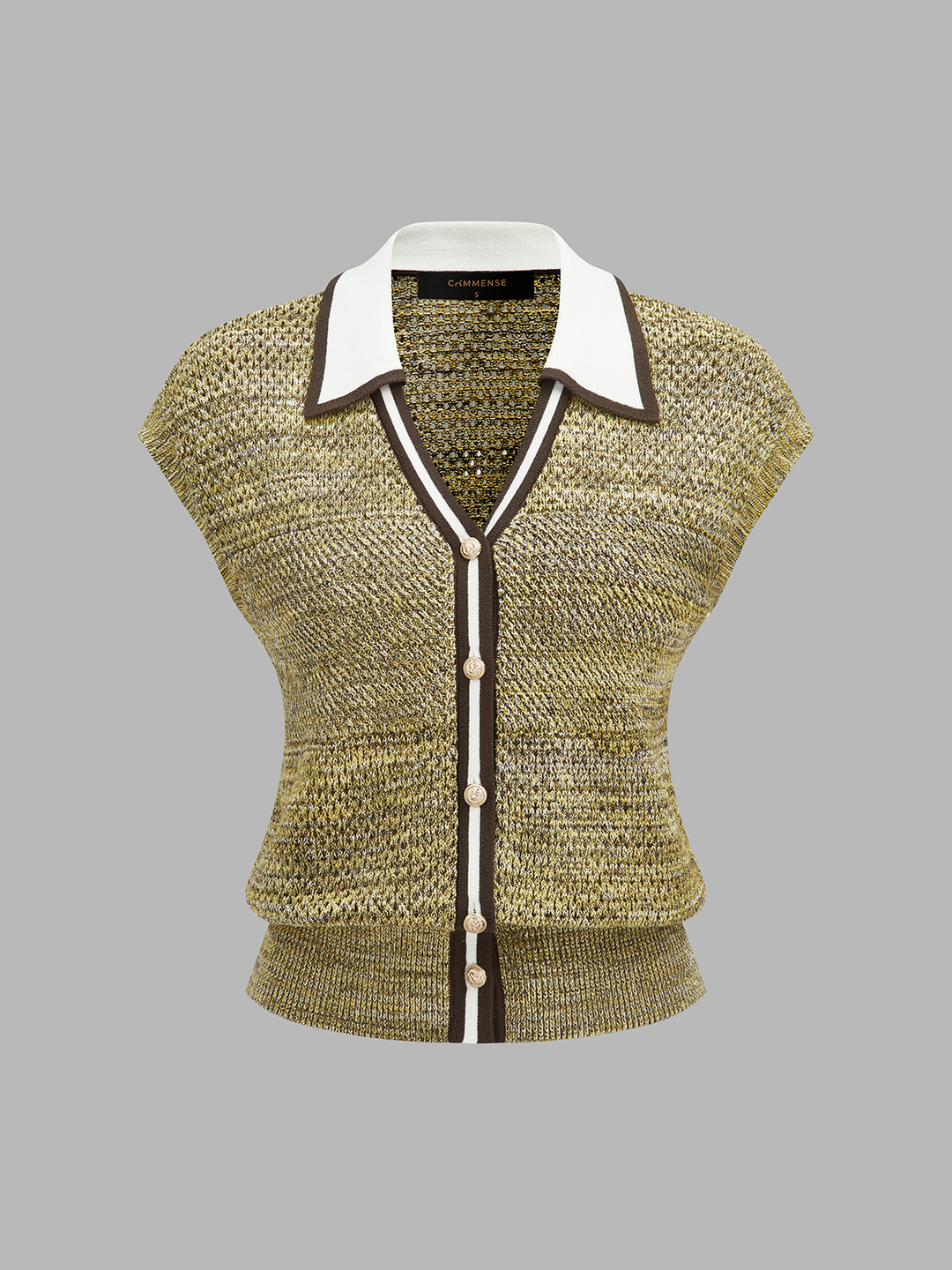 Contrast Trim Textured Knit Top | COMMENSE