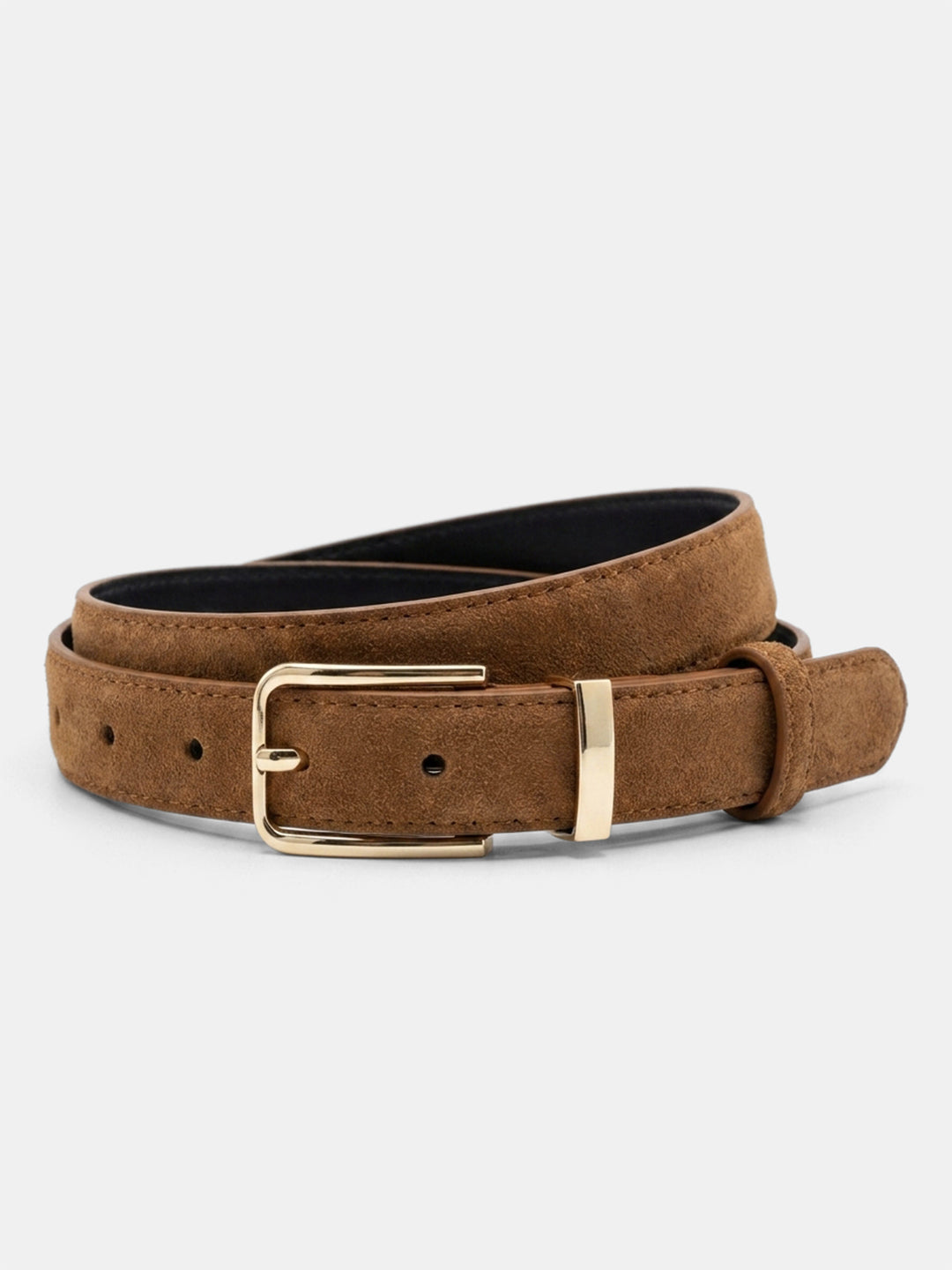 Commense Brown Suede Leather Belt Adjustable Metal Buckle Fashion‎ Accessory Classic Suede Leather Metal Buckle Belt | COMMENSE main image 4