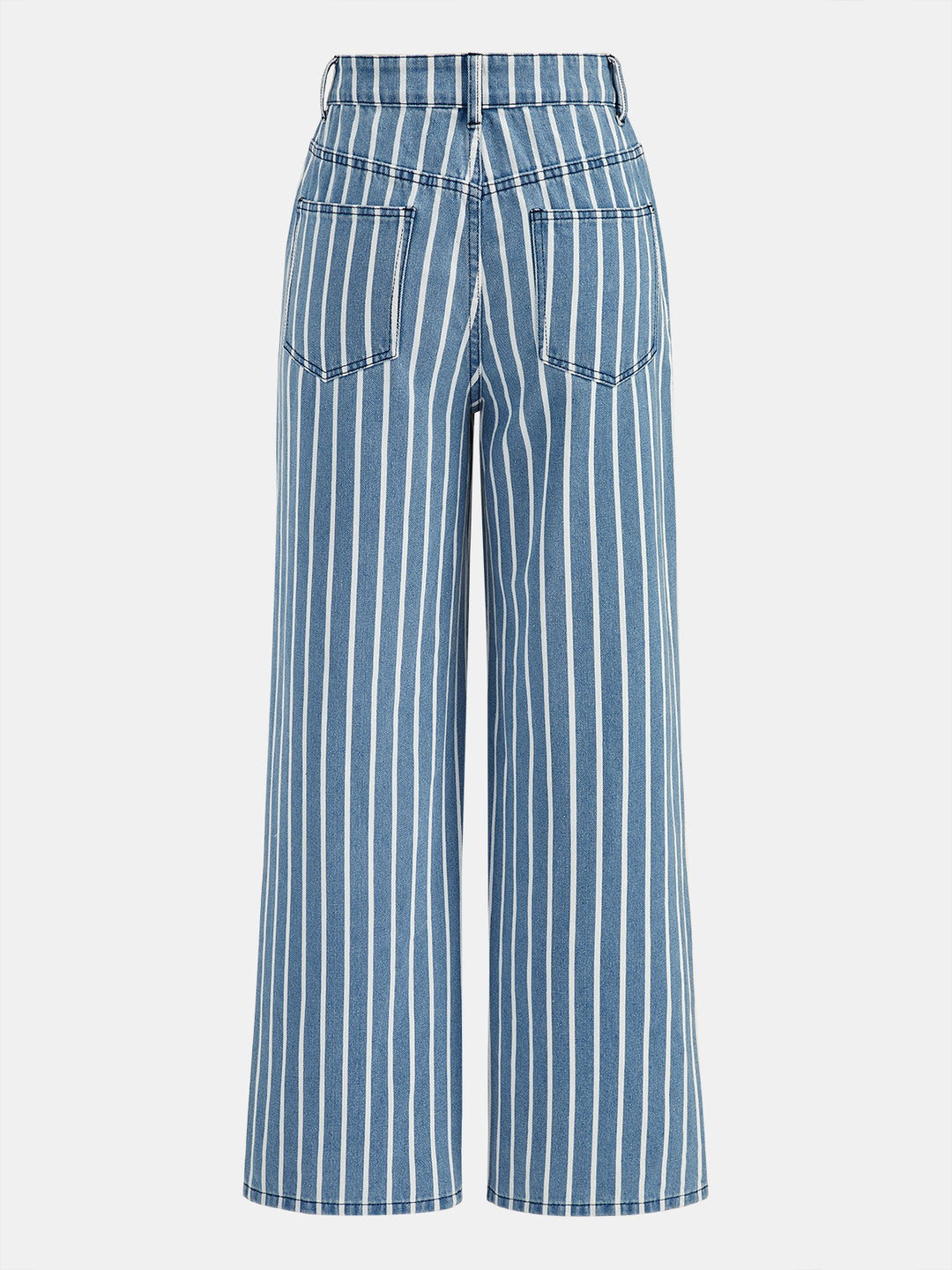 Striped Straight-Leg Denim Pants | COMMENSE