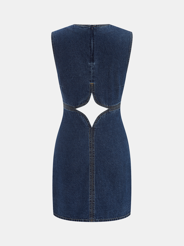 denim cut out dress Cutout sleeveless mini - Black Shin Cosplay Nana - Size:L = 16.5 two-tone ribbed 58 Weight