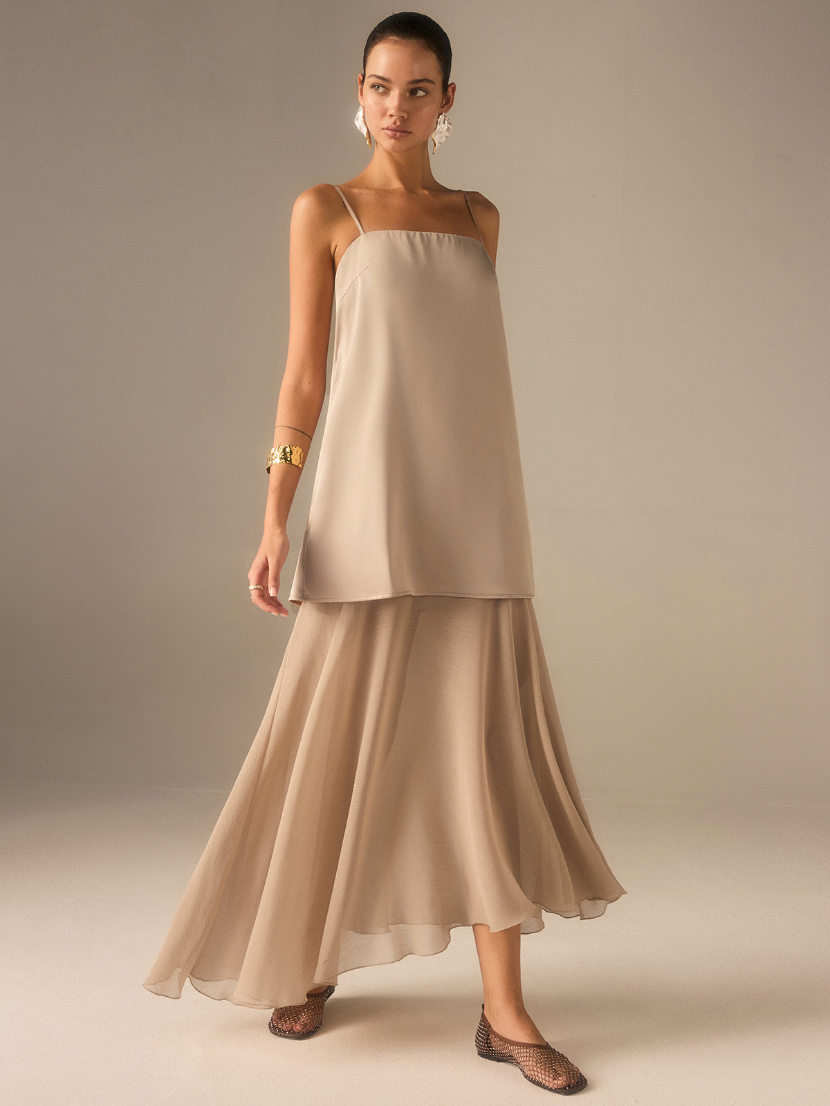 chiffon cami maxi dress Sundresses For Women